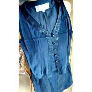 Vtg New Platinum Dorothy Schoelen Skirt+Top Set Sz 4 Blue Rayon/Polyester NWT